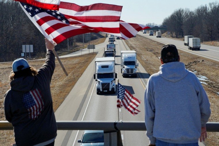 The Canadian convoy was not the first protest group to tie-up traffic